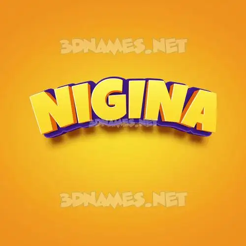 nigina in Orange Toon style - 3D name wallpaper