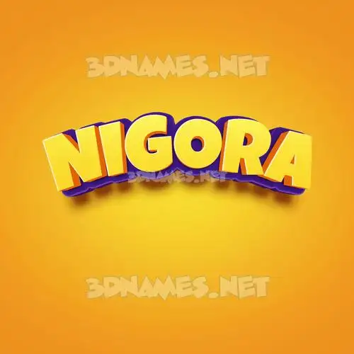 nigora in Orange Toon style - 3D name wallpaper