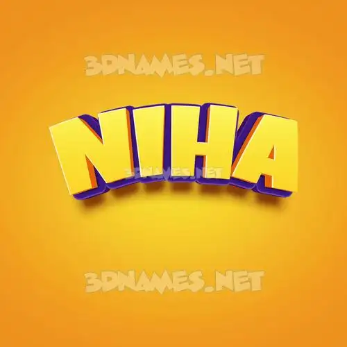 niha in Orange Toon style - 3D name wallpaper