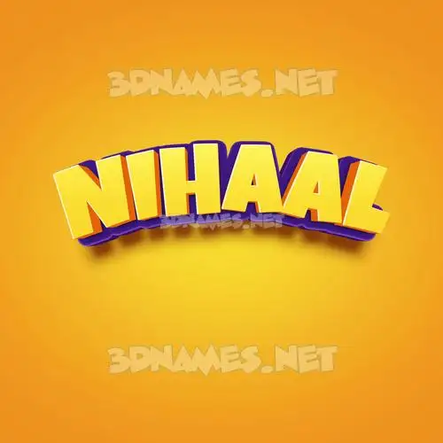 nihaal in Orange Toon style - 3D name wallpaper