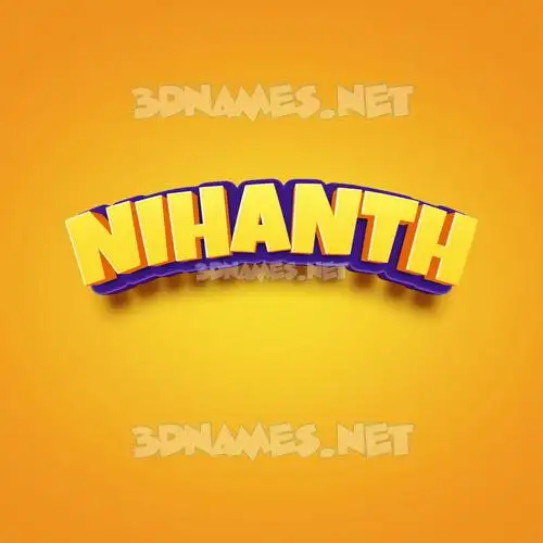 nihanth in Orange Toon style - 3D name wallpaper