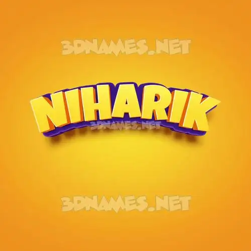 niharik in Orange Toon style - 3D name wallpaper