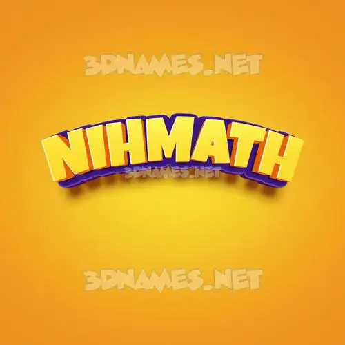 nihmath in Orange Toon style - 3D name wallpaper