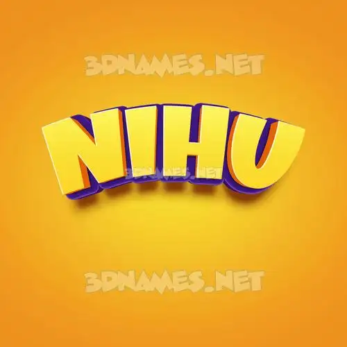 nihu in Orange Toon style - 3D name wallpaper