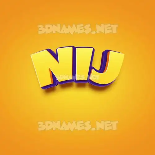 nij in Orange Toon style - 3D name wallpaper