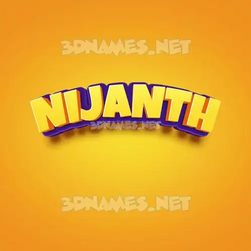 nijanth in Orange Toon style - 3D name wallpaper