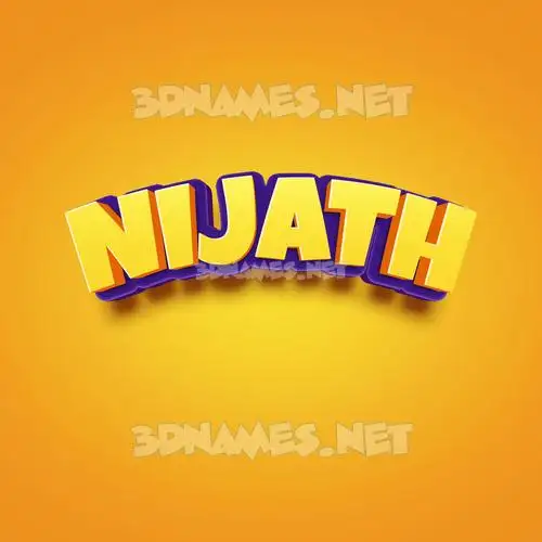 nijath in Orange Toon style - 3D name wallpaper