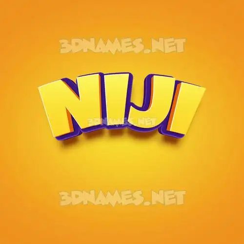niji in Orange Toon style - 3D name wallpaper