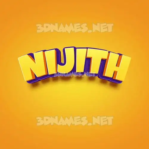 nijith in Orange Toon style - 3D name wallpaper