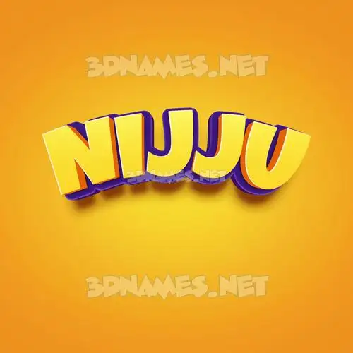 nijju in Orange Toon style - 3D name wallpaper