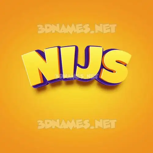 nijs in Orange Toon style - 3D name wallpaper