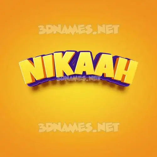 nikaah in Orange Toon style - 3D name wallpaper nikaah in Orange Toon style - 3D name wallpaper