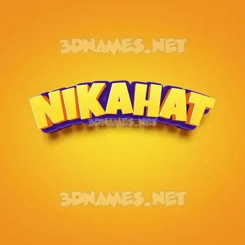 nikahat in Orange Toon style - 3D name wallpaper