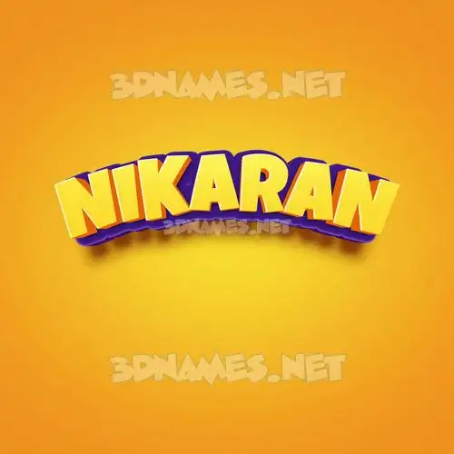 nikaran in Orange Toon style - 3D name wallpaper
