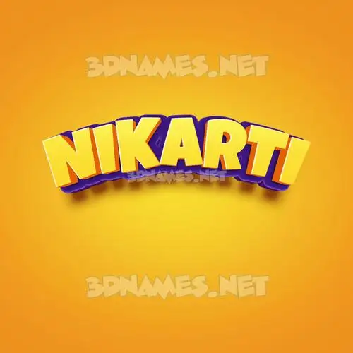 nikarti in Orange Toon style - 3D name wallpaper nikarti in Orange Toon style - 3D name wallpaper