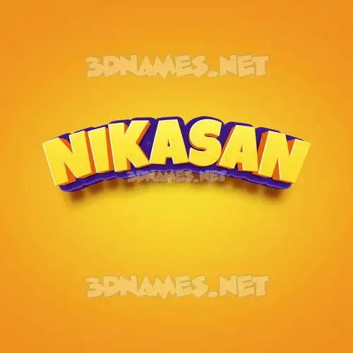 nikasan in Orange Toon style - 3D name wallpaper