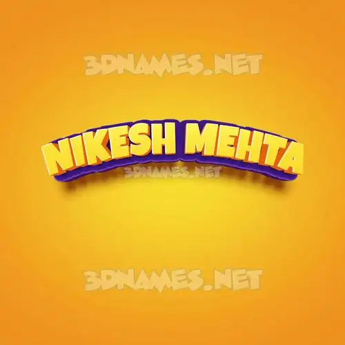 nikesh mehta in Orange Toon style - 3D name wallpaper