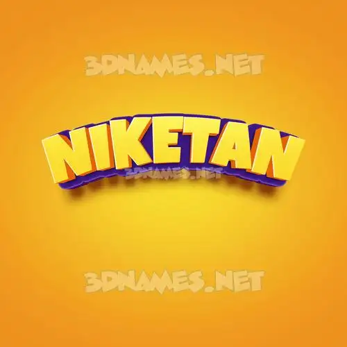 niketan in Orange Toon style - 3D name wallpaper