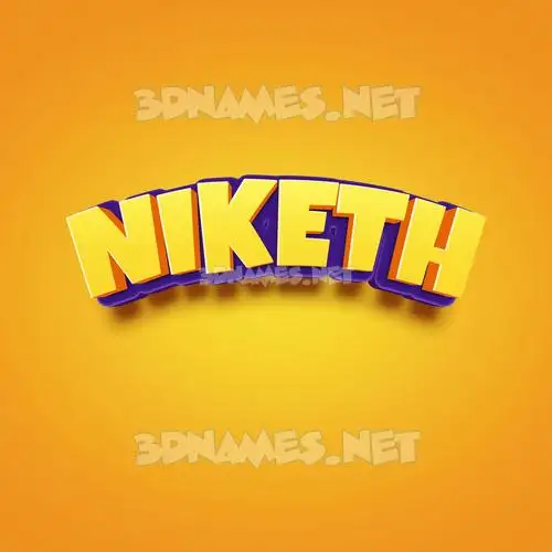 niketh in Orange Toon style - 3D name wallpaper