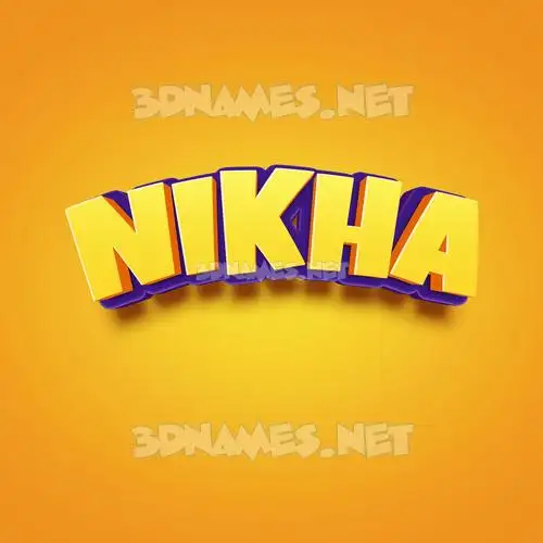 nikha in Orange Toon style - 3D name wallpaper
