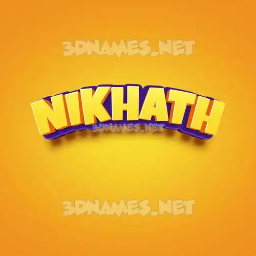 nikhath in Orange Toon style - 3D name wallpaper