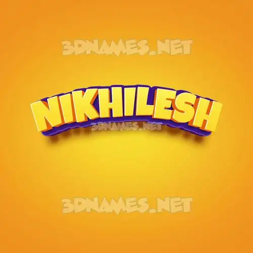 nikhilesh in Orange Toon style - 3D name wallpaper