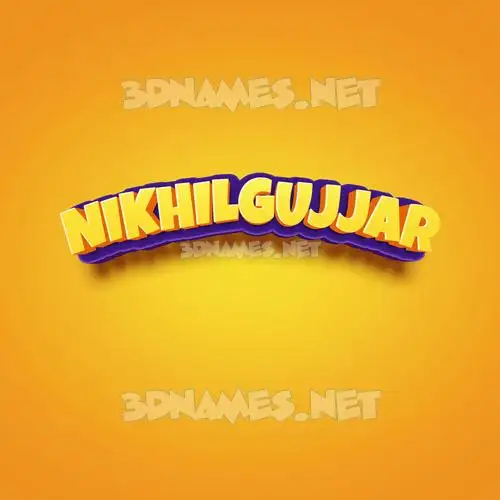 nikhilgujjar in Orange Toon style - 3D name wallpaper