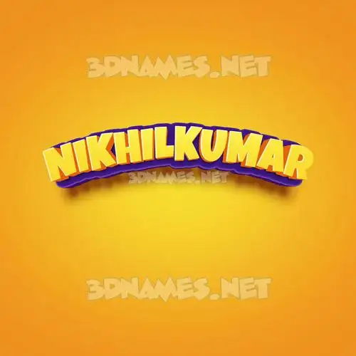 nikhilkumar in Orange Toon style - 3D name wallpaper