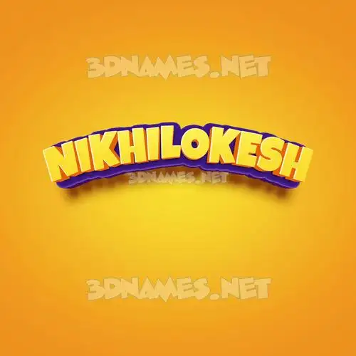 nikhilokesh in Orange Toon style - 3D name wallpaper