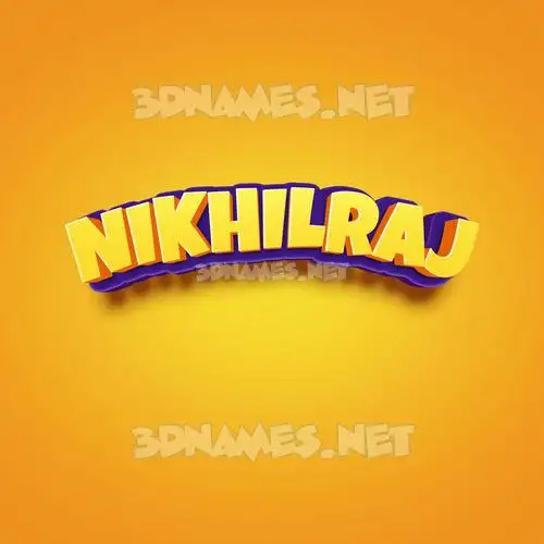 nikhilraj in Orange Toon style - 3D name wallpaper
