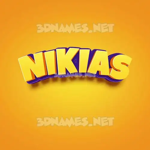 nikias in Orange Toon style - 3D name wallpaper