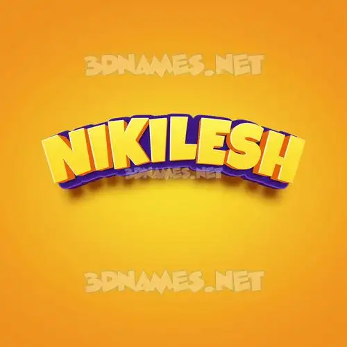 nikilesh in Orange Toon style - 3D name wallpaper