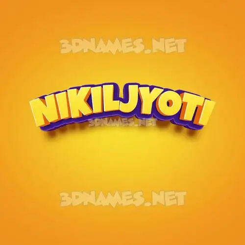 nikiljyoti in Orange Toon style - 3D name wallpaper