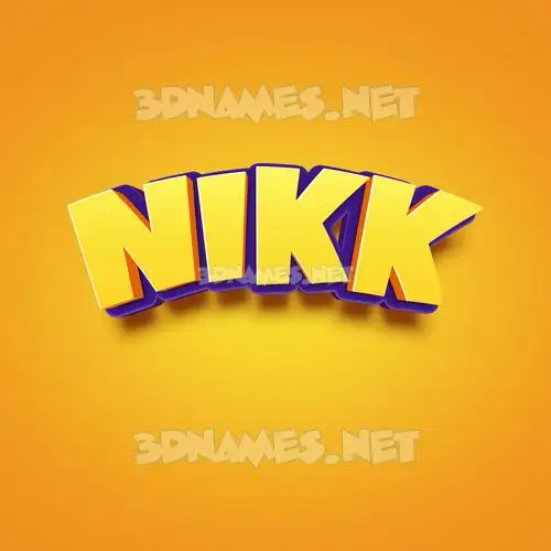nikk in Orange Toon style - 3D name wallpaper