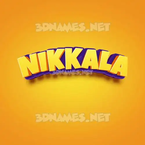 nikkala in Orange Toon style - 3D name wallpaper