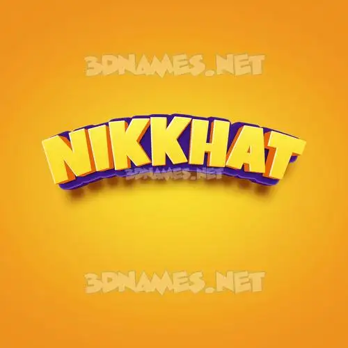 nikkhat in Orange Toon style - 3D name wallpaper