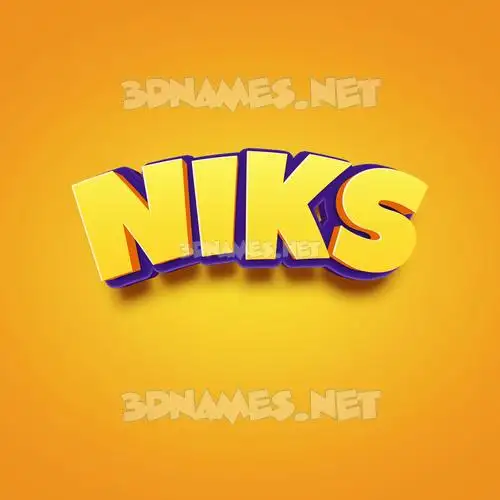 niks in Orange Toon style - 3D name wallpaper