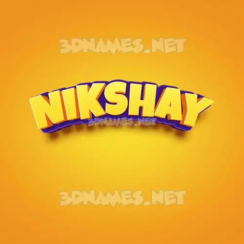 nikshay in Orange Toon style - 3D name wallpaper