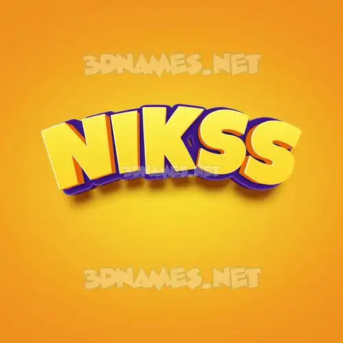 nikss in Orange Toon style - 3D name wallpaper