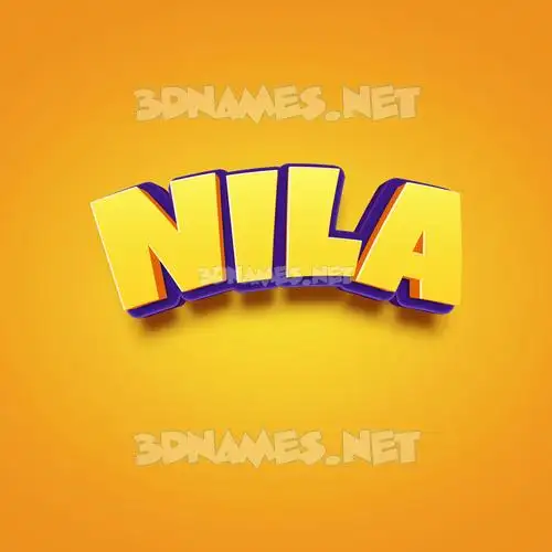 nila in Orange Toon style - 3D name wallpaper