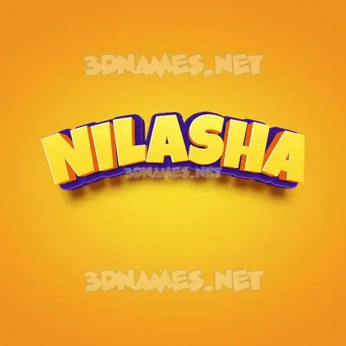 nilasha in Orange Toon style - 3D name wallpaper