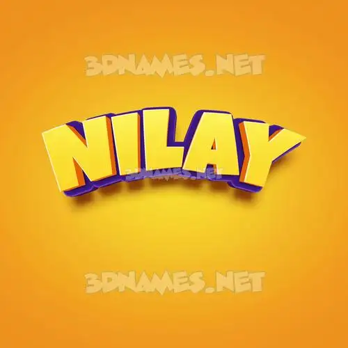 nilay in Orange Toon style - 3D name wallpaper