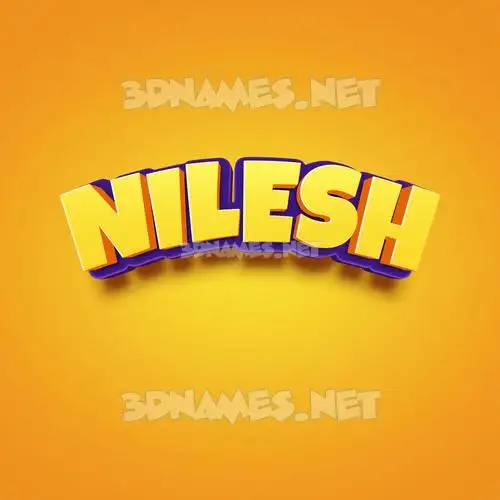 nilesh in Orange Toon style - 3D name wallpaper