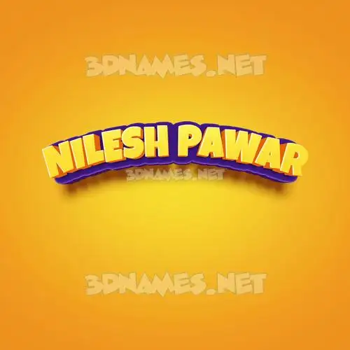 nilesh pawar in Orange Toon style - 3D name wallpaper