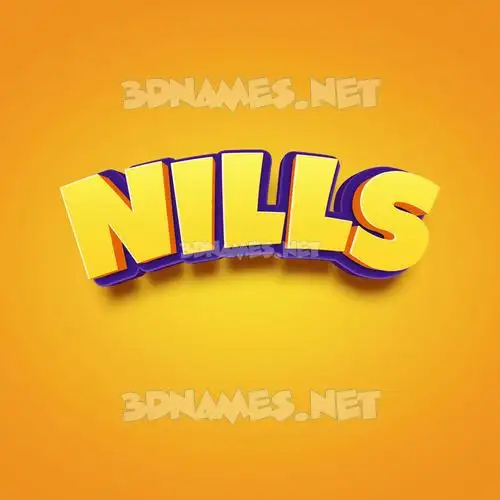 nills in Orange Toon style - 3D name wallpaper