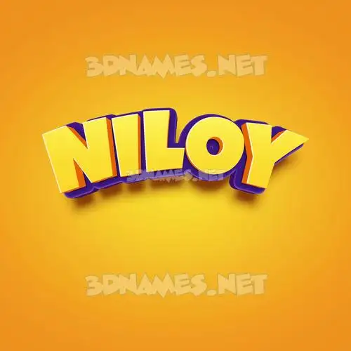 niloy in Orange Toon style - 3D name wallpaper