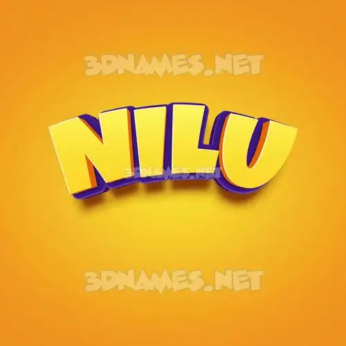nilu in Orange Toon style - 3D name wallpaper