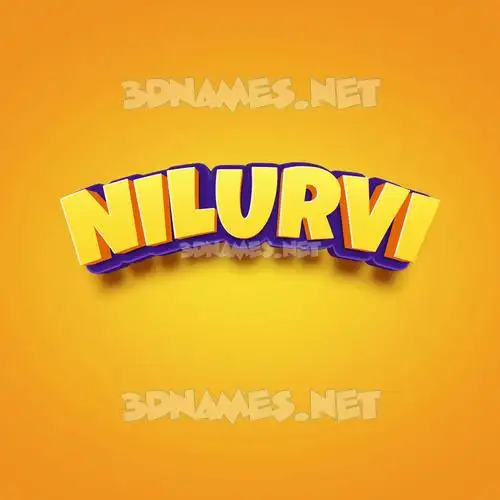 nilurvi in Orange Toon style - 3D name wallpaper