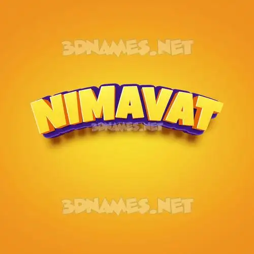 nimavat in Orange Toon style - 3D name wallpaper