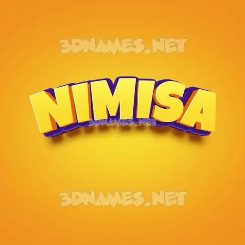 nimisa in Orange Toon style - 3D name wallpaper